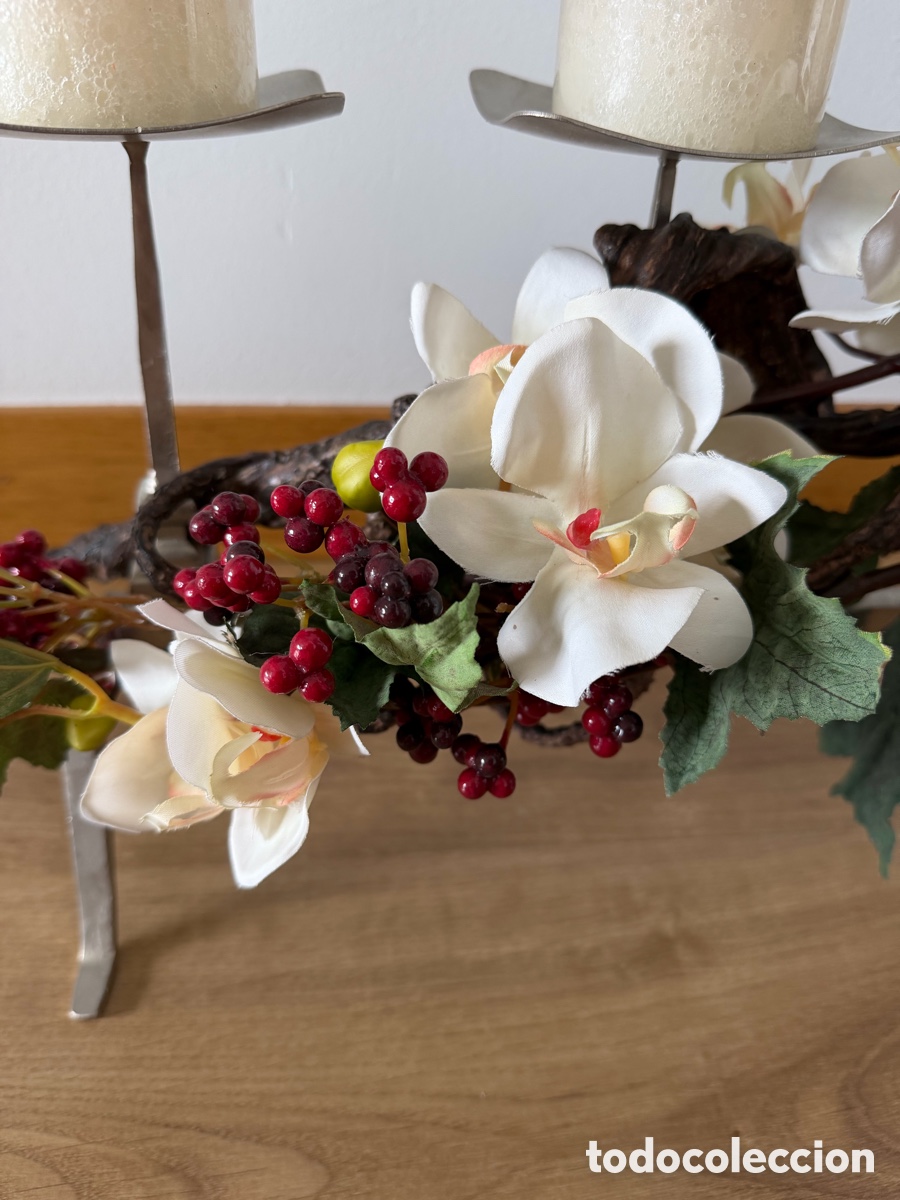 Artesan&iacute;a: Centro de mesa de forja con velas - Foto 3