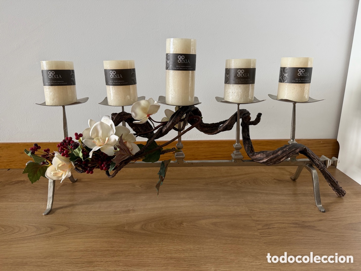 Artesan&iacute;a: Centro de mesa de forja con velas - Foto 1