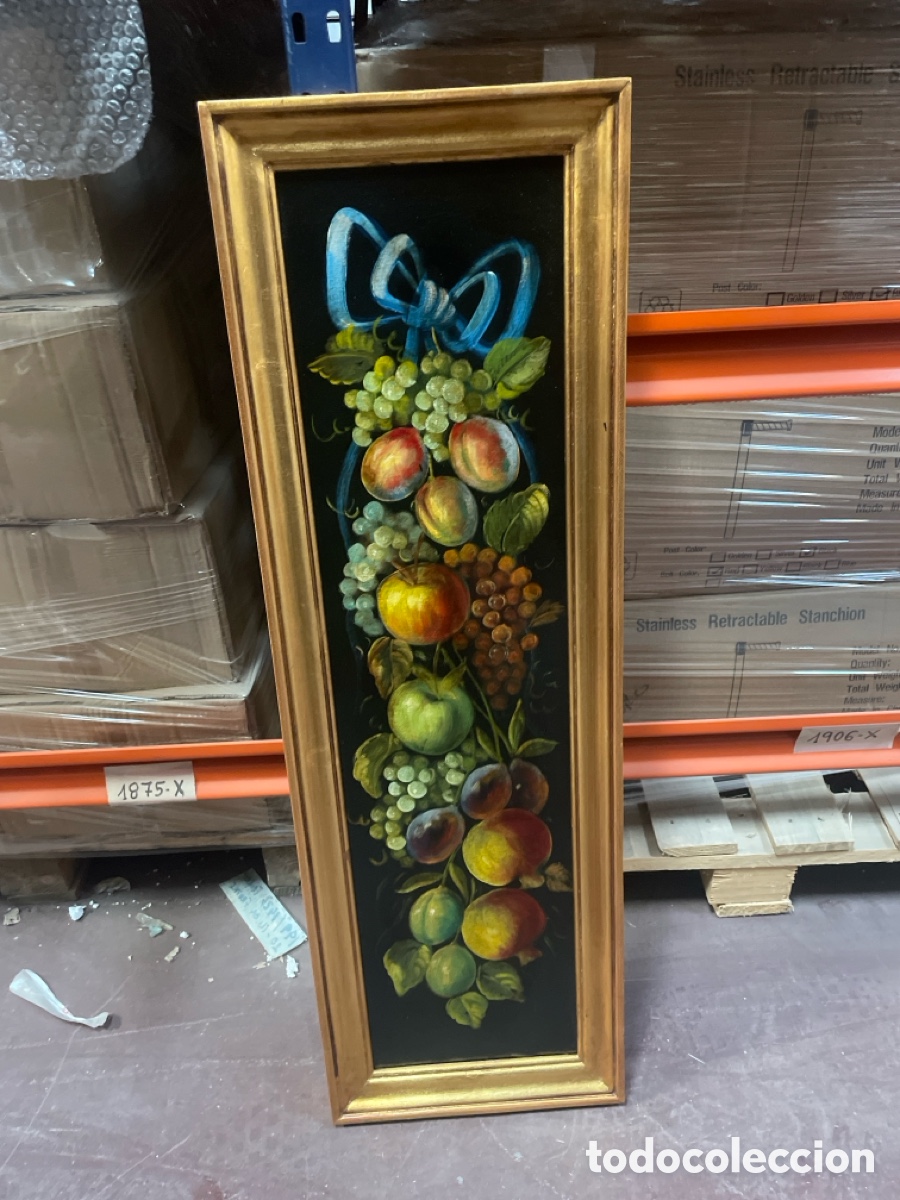 Artesanato e Manualidades: cuadros &Oacute;leo frutas lazo azul 90x29