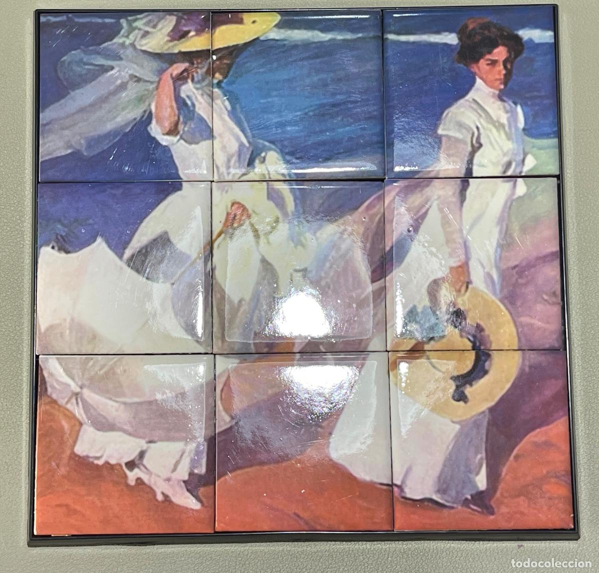 Artesan&iacute;a: Cuadro de azulejos A orillas del mar de Joaqu&iacute;n Sorolla