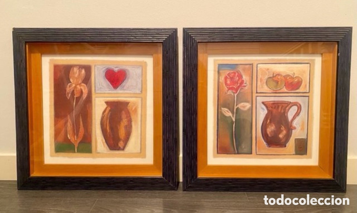Artesan&iacute;a: Pareja de cuadros decorativos r&uacute;sticos / modernos