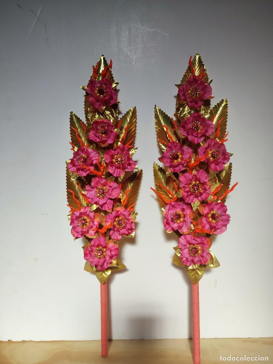 Artesan&iacute;a: Pareja ramos flores talco