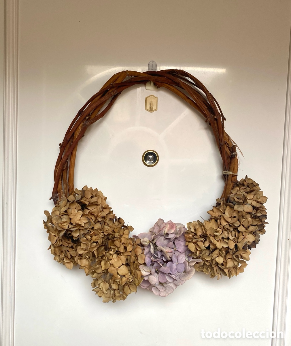 Artesan&iacute;a: Corona Hortensias secas