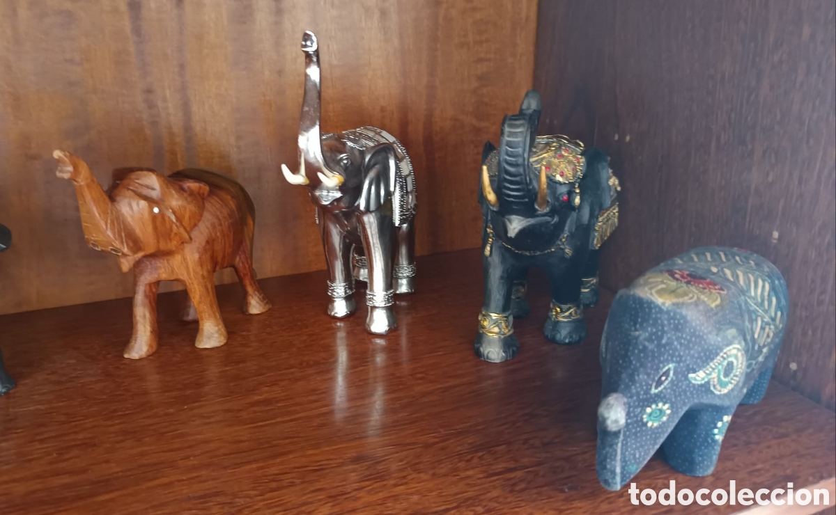 Artesan&iacute;a: LOTE DE 8 ELEFANTES - MADE EN DIVERSOS PAISES