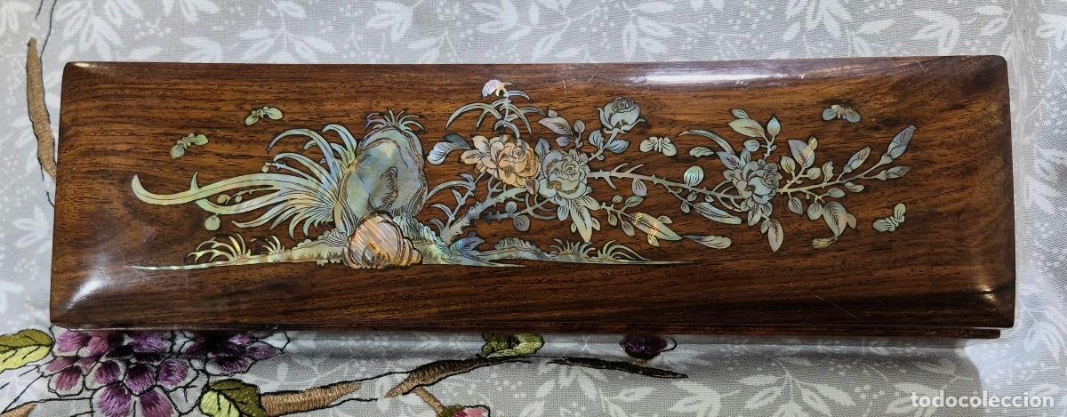 Artesan&iacute;a: CAJA DE PALISANDRO VINTAGE CON PALILLOS
