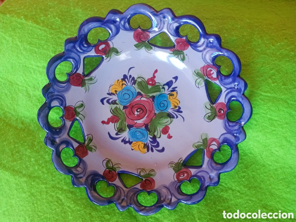 Artesan&iacute;a: Antiguo plato de cer&aacute;mica esmaltada de Portugal 601