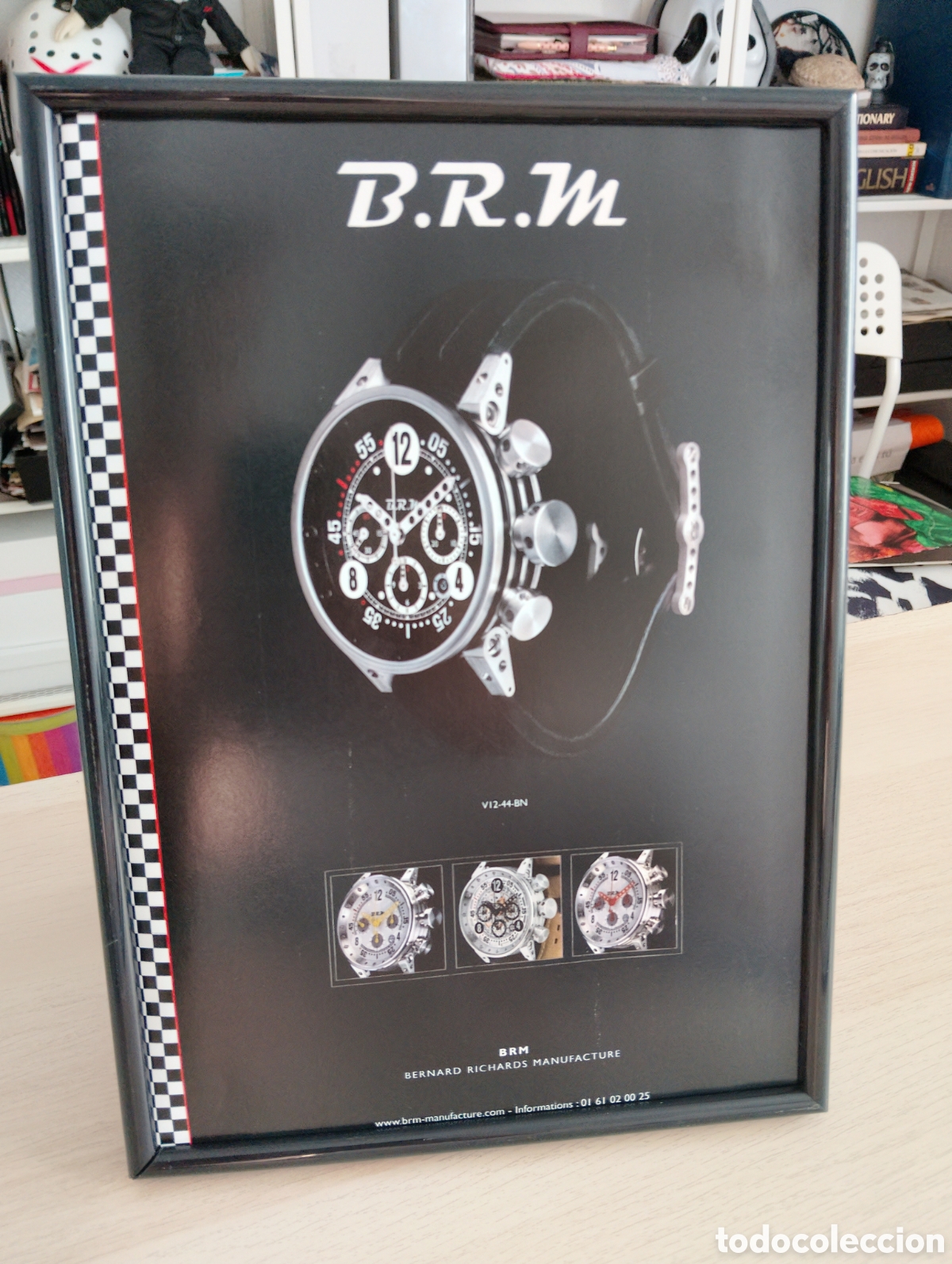 Artesan&iacute;a: B.r.m. reloj anuncio original enmarcado