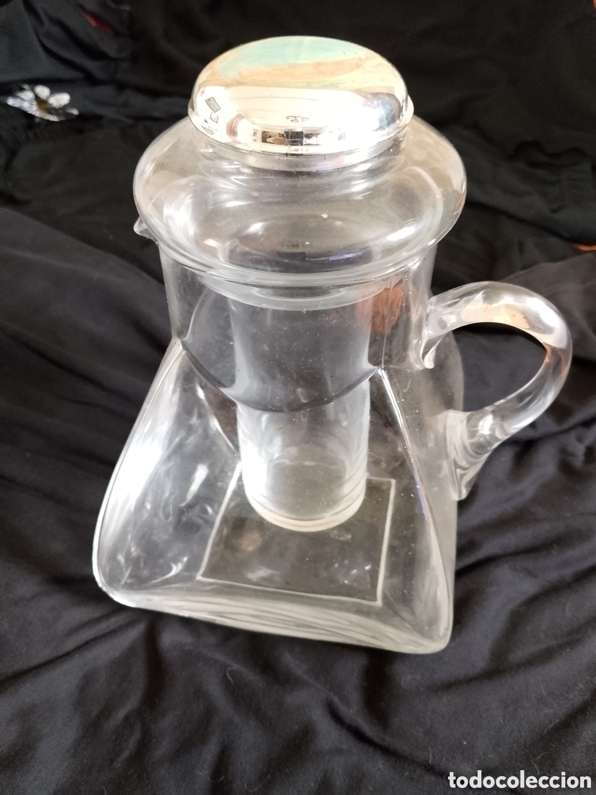 Artesan&iacute;a: Jarra de cristal con tubo refrigerante para hielo