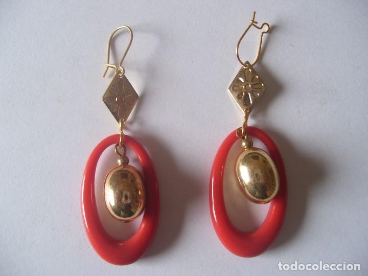 Artesan&iacute;a: PENDIENTES ROJO Y DORADO 3513PR - Foto 1