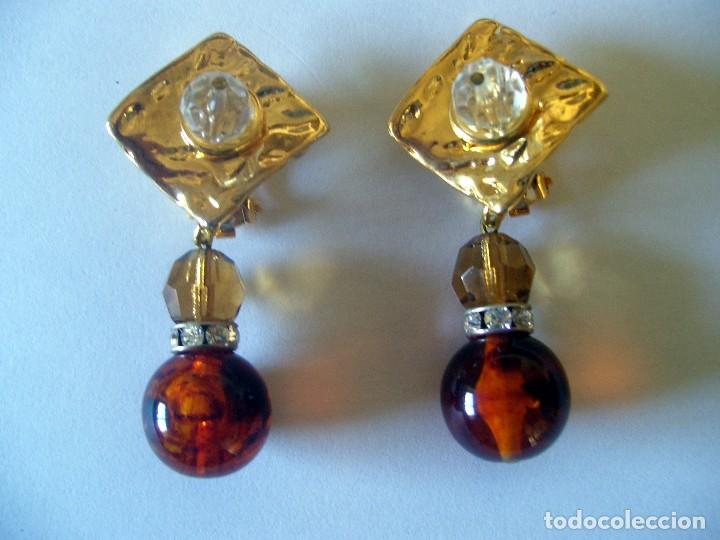 Artesan&iacute;a: PENDIENTES EN DORADO Y MARRON 3151PM - Foto 1