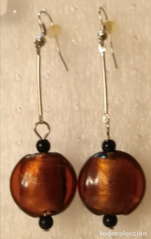 Artesan&iacute;a: Arc 28 Pendientes largos hippy marr&oacute;n / ocre - 7cm - Foto 1