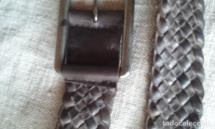 Artesan&iacute;a: cinturon piel trenzada marron - Foto 1
