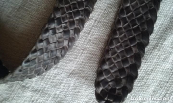 Artesan&iacute;a: cinturon piel trenzada marron - Foto 4