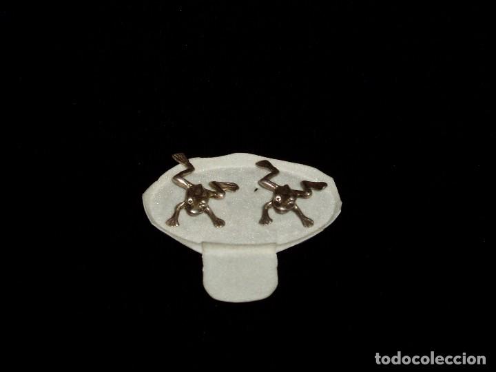 Artesan&iacute;a: Pendientes ranita en Plata - Foto 3