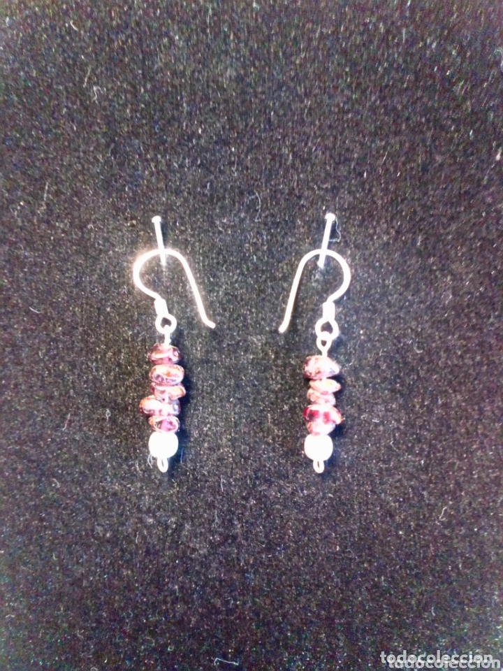 Artesan&iacute;a: Pendientes granate y plata - Foto 1