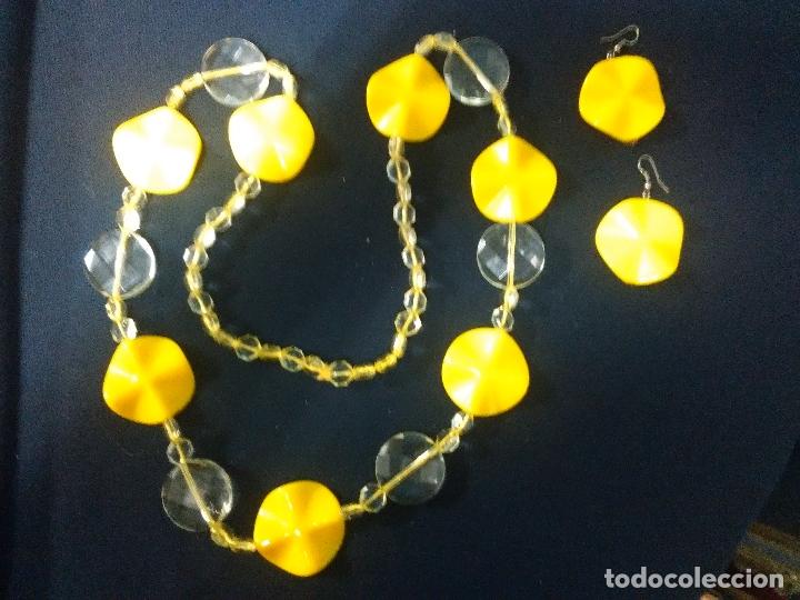 Artesan&iacute;a: PENDIENTES Y COLLAR PLASTICO AMARILLO - Foto 1