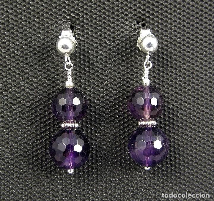 Artesan&iacute;a: Pendientes de Amatista y Plata.- - Foto 2