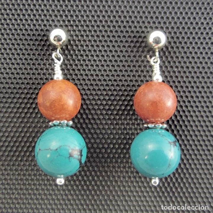 Artesan&iacute;a: Pendientes de Turquesa y Coral - Foto 2