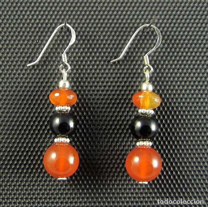 Artesan&iacute;a: Pendientes de Onix, Cornalina y Plata.- - Foto 1