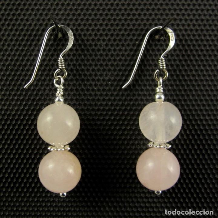 Artesan&iacute;a: Pendientes de Cuarzo rosa y Plata - Foto 1