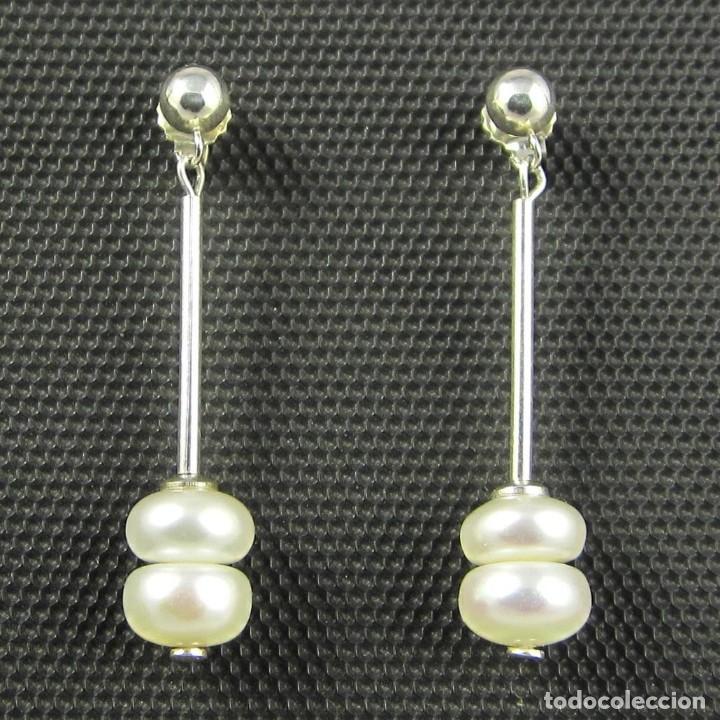 Artesan&iacute;a: Pendientes de Perlas de r&iacute;o y Plata. - Foto 1
