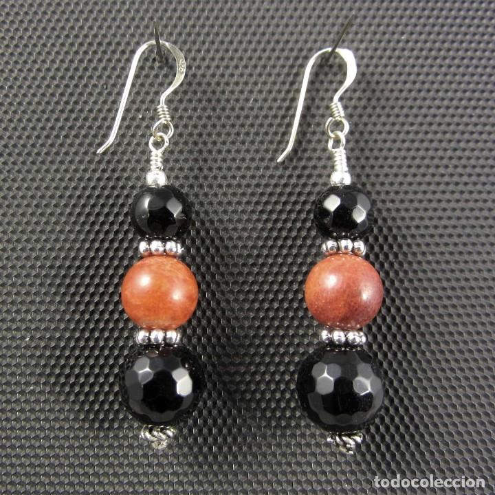 Artesan&iacute;a: Pendientes de &Oacute;nix, Coral y Plata.- - Foto 1