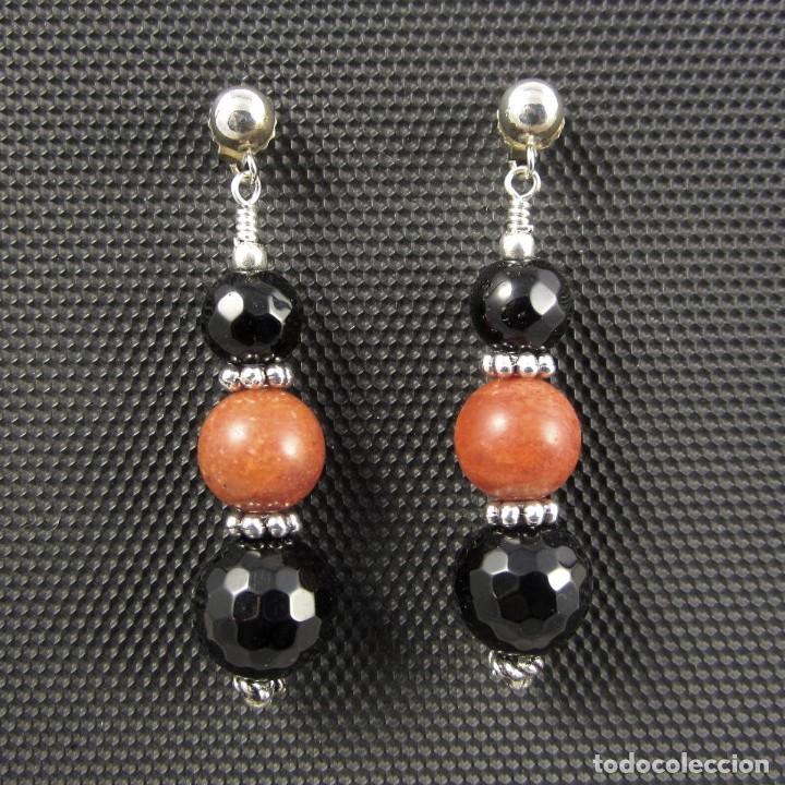Artesan&iacute;a: Pendientes de &Oacute;nix, Coral y Plata.- - Foto 2