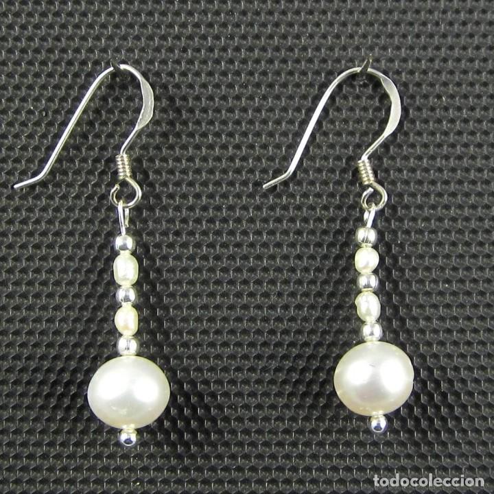Artesan&iacute;a: Pendientes de Perlas de r&iacute;o y Plata - Foto 1