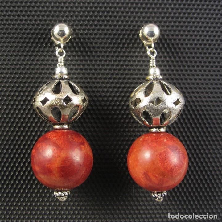 Artesan&iacute;a: Pendientes de Coral y Plata - Foto 1