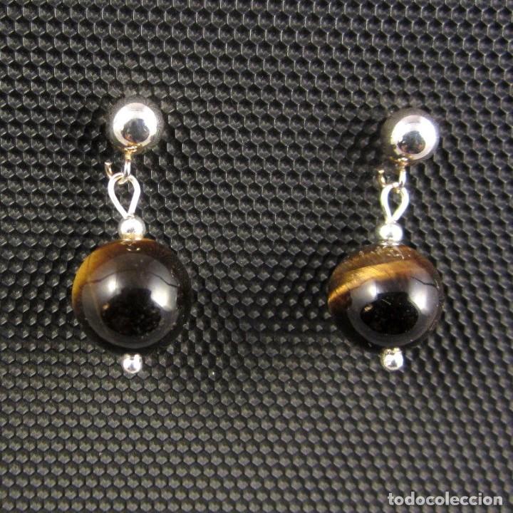 Artesan&iacute;a: Pendientes de Ojo de Tigre y Plata - Foto 2