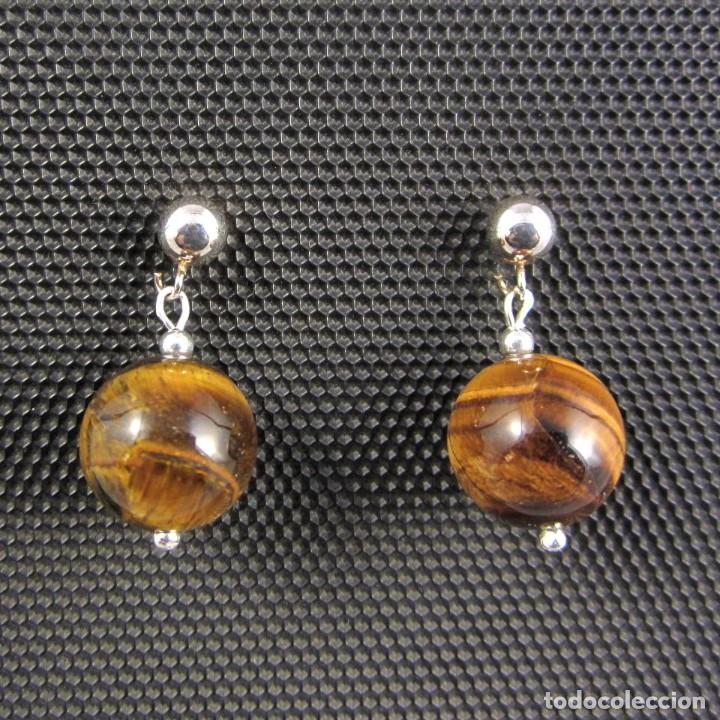Artesan&iacute;a: Pendientes de Ojo de Tigre y Plata - Foto 2