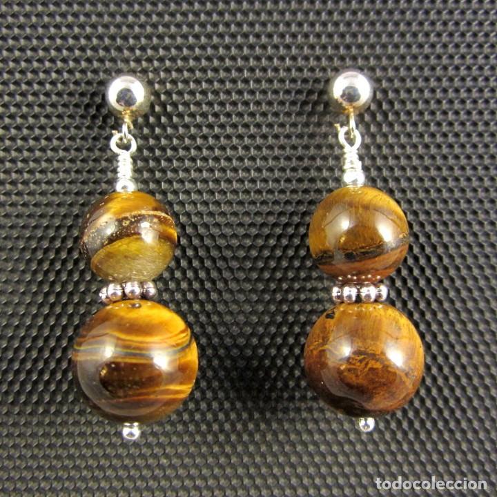 Artesan&iacute;a: Pendientes de Ojo de Tigre y Plata - Foto 2