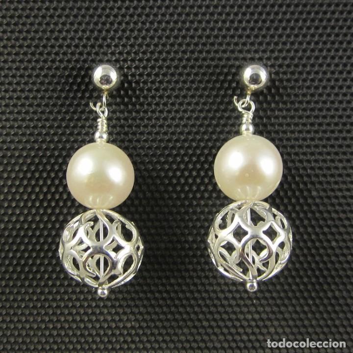 Artesan&iacute;a: Pendientes de Perlas de r&iacute;o y Plata - Foto 1