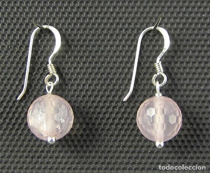 Artesan&iacute;a: Pendientes de Cuarzo rosa y Plata - Foto 1