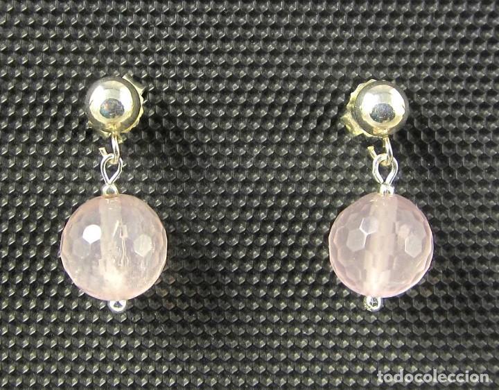 Artesan&iacute;a: Pendientes de Cuarzo rosa y Plata - Foto 2