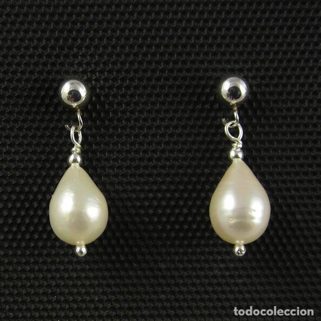 Artesan&iacute;a: Pendientes de Perlas de r&iacute;o y Plata - Foto 2