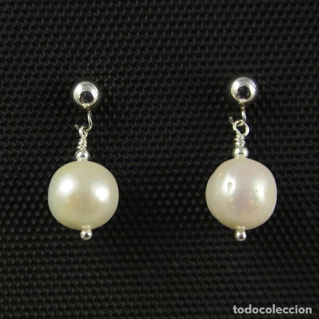 Artesan&iacute;a: Pendientes de Perlas de r&iacute;o y Plata - Foto 2