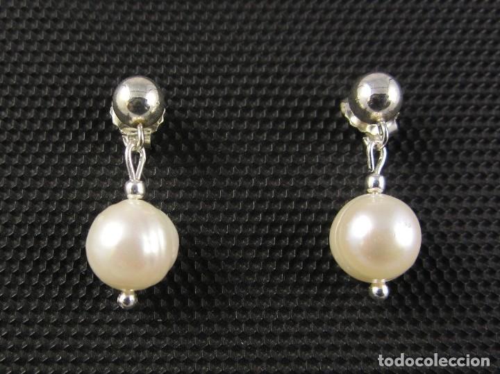 Artesan&iacute;a: Pendientes de Perlas de r&iacute;o y Plata - Foto 2