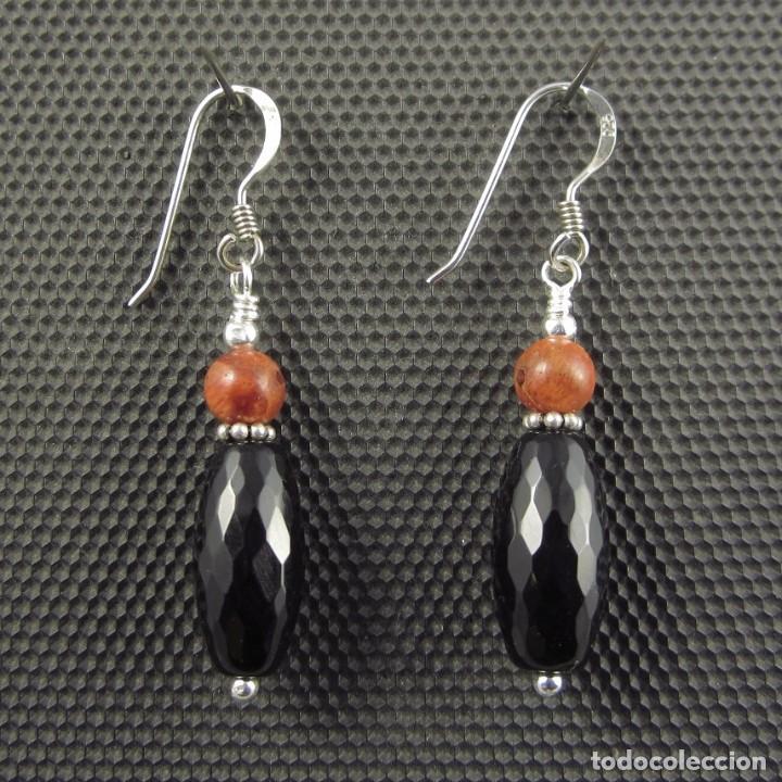 Artesan&iacute;a: Pendientes de &Oacute;nix, Coral y Plata - Foto 1