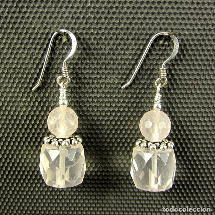 Artesan&iacute;a: Pendientes de Cuarzo rosa y Plata - Foto 1