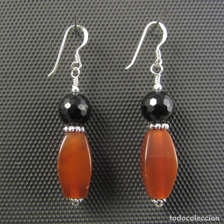 Artesan&iacute;a: Pendientes de &Oacute;nix, Cornalina y Plata - Foto 1