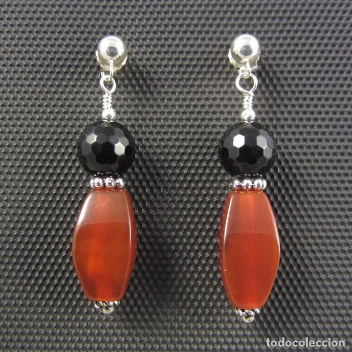Artesan&iacute;a: Pendientes de &Oacute;nix, Cornalina y Plata - Foto 2