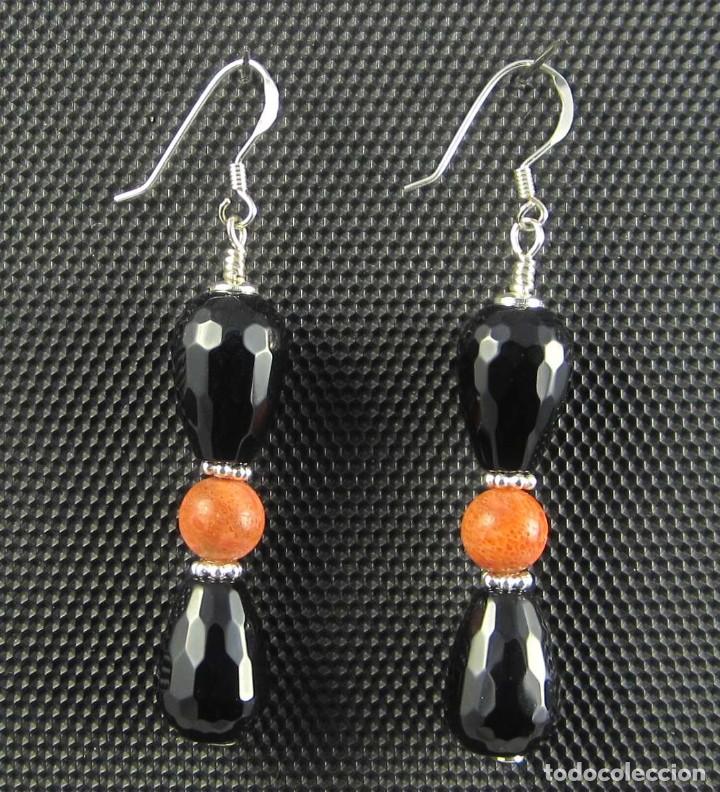 Artesan&iacute;a: Pendientes de &Oacute;nix, Coral y Plata - Foto 1