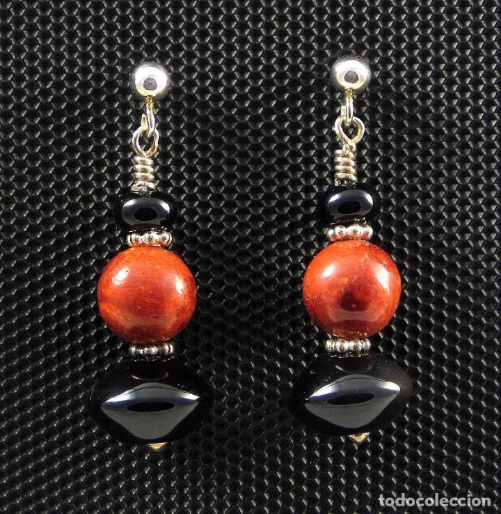 Artesan&iacute;a: Pendientes de &Oacute;nix, Coral y Plata - Foto 2