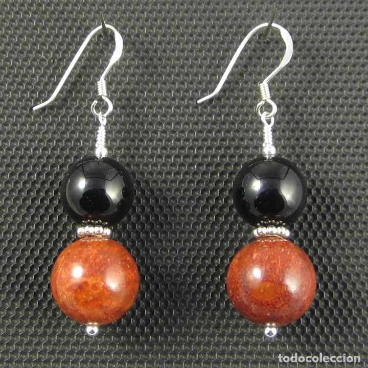 Artesan&iacute;a: Pendientes de &Oacute;nix, Coral y Plata - Foto 1