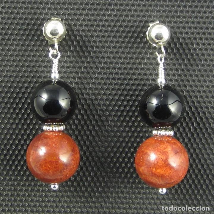 Artesan&iacute;a: Pendientes de &Oacute;nix, Coral y Plata - Foto 2