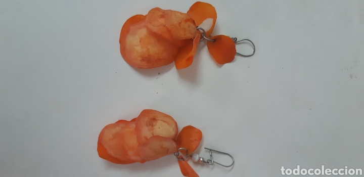 Artesan&iacute;a: Pendientes concha naranjas - Foto 1
