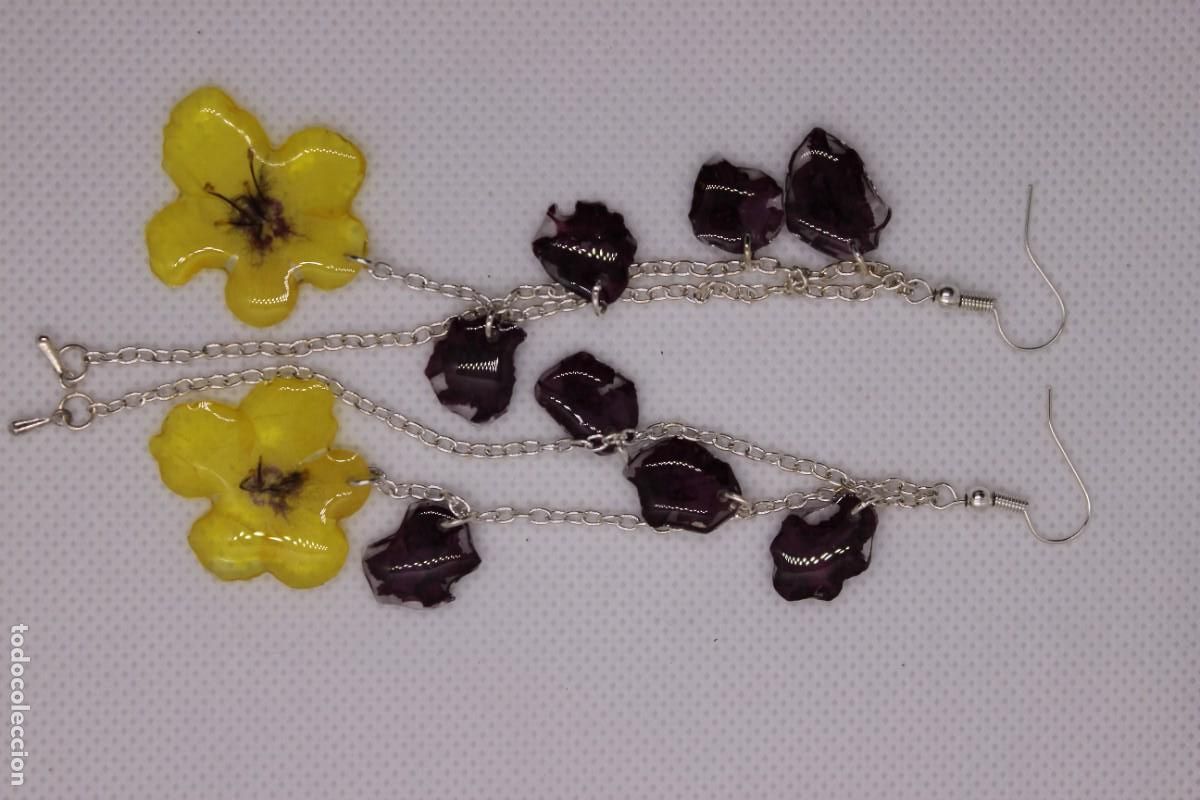Artesan&iacute;a: Pendientes de flores encapsuladas - Foto 2