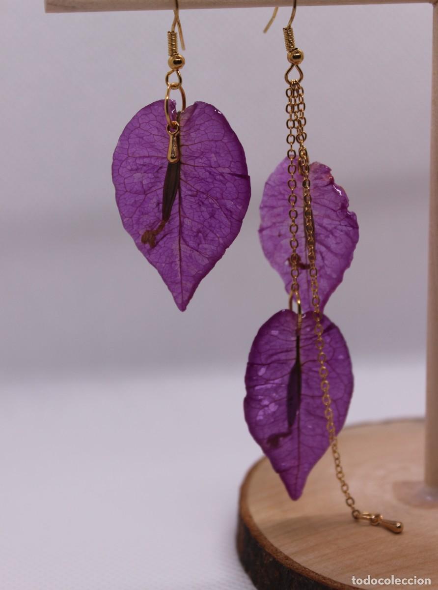 Artesan&iacute;a: Pendientes de buganvillas moradas - Foto 1