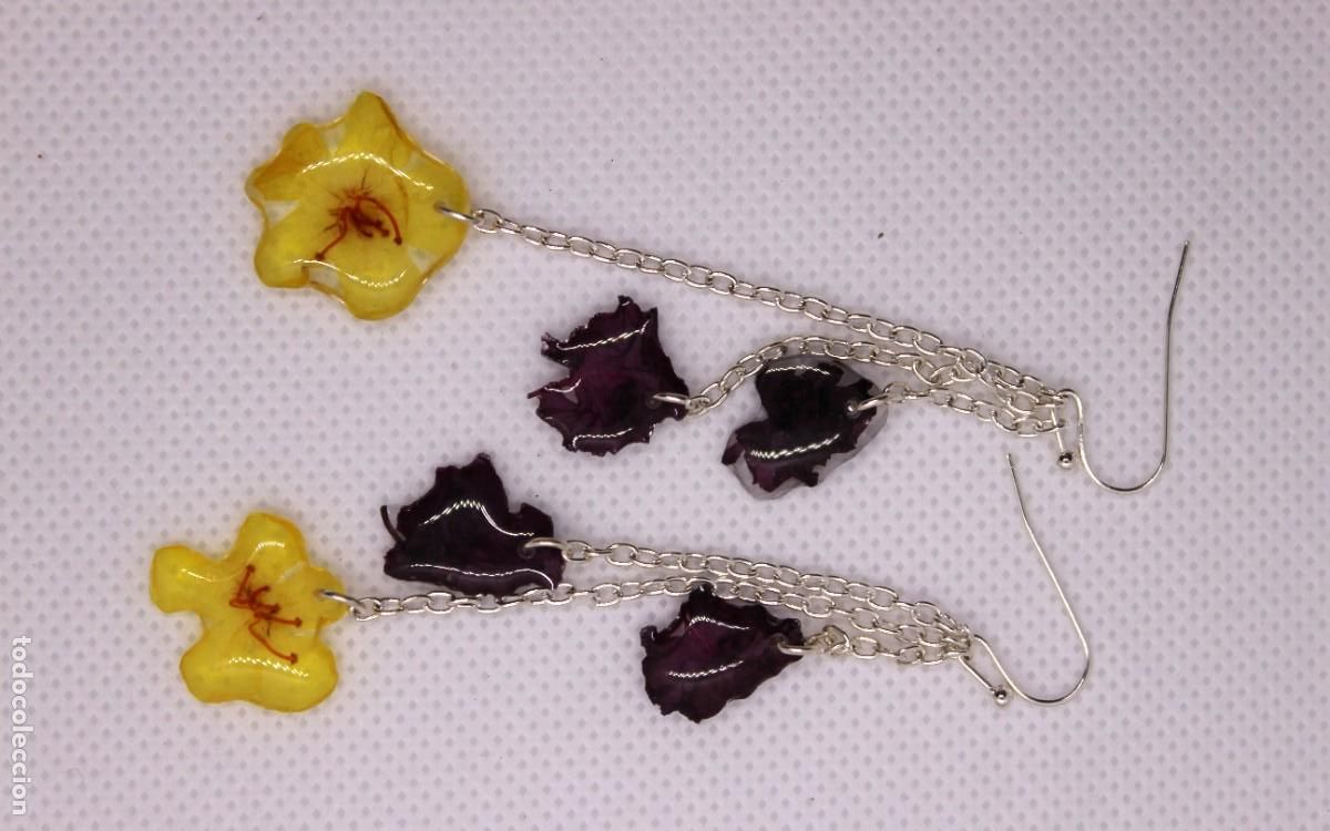 Artesan&iacute;a: Pendientes de flores encapsuladas - Foto 2
